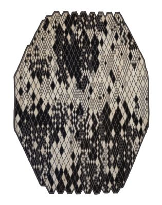 Losanges Teppich 230x300 cm von Nanimarquina mit Rautenmuster in Schwarz und Weiß. Designer Teppich.