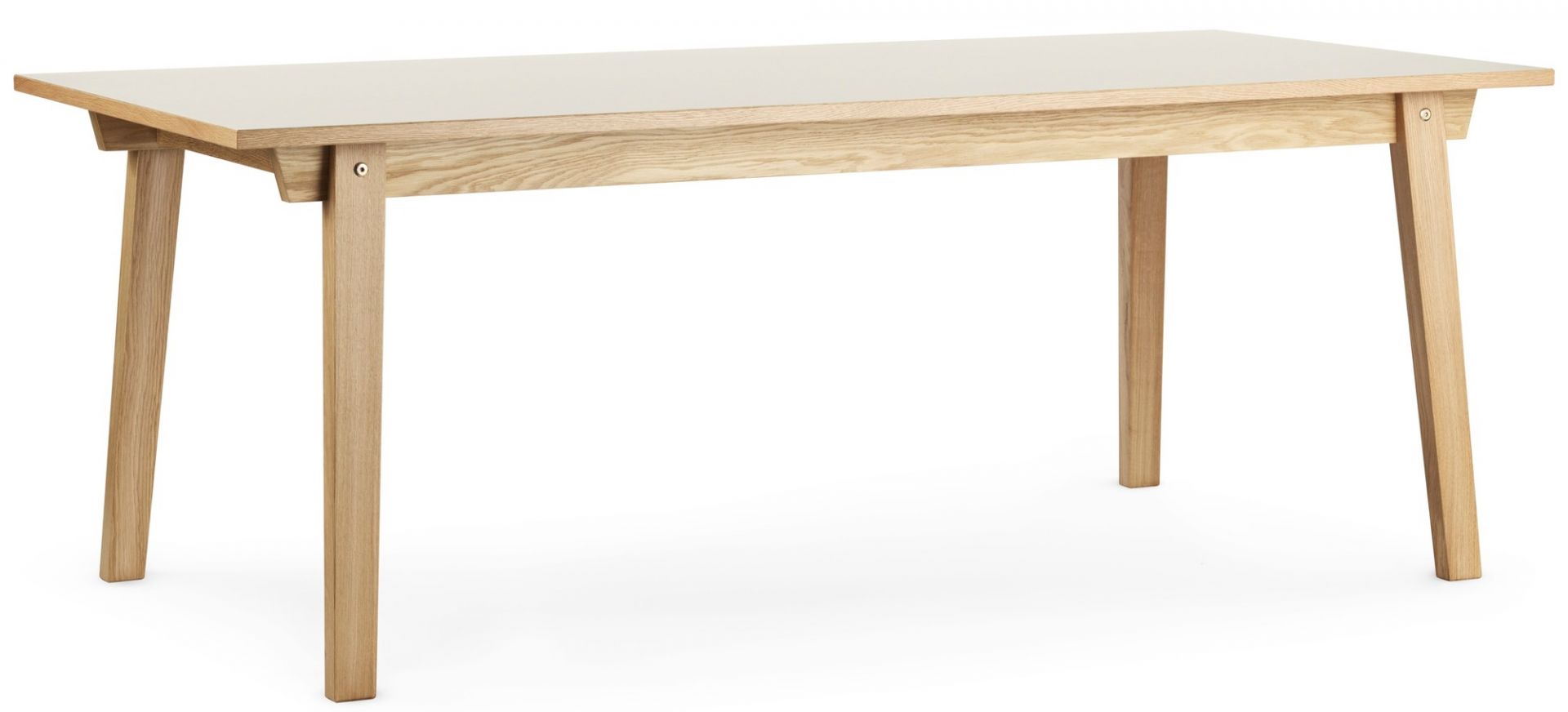 Slice Tisch mit Linoleumplatte und hellem Holzgestell von Normann Copenhagen.
