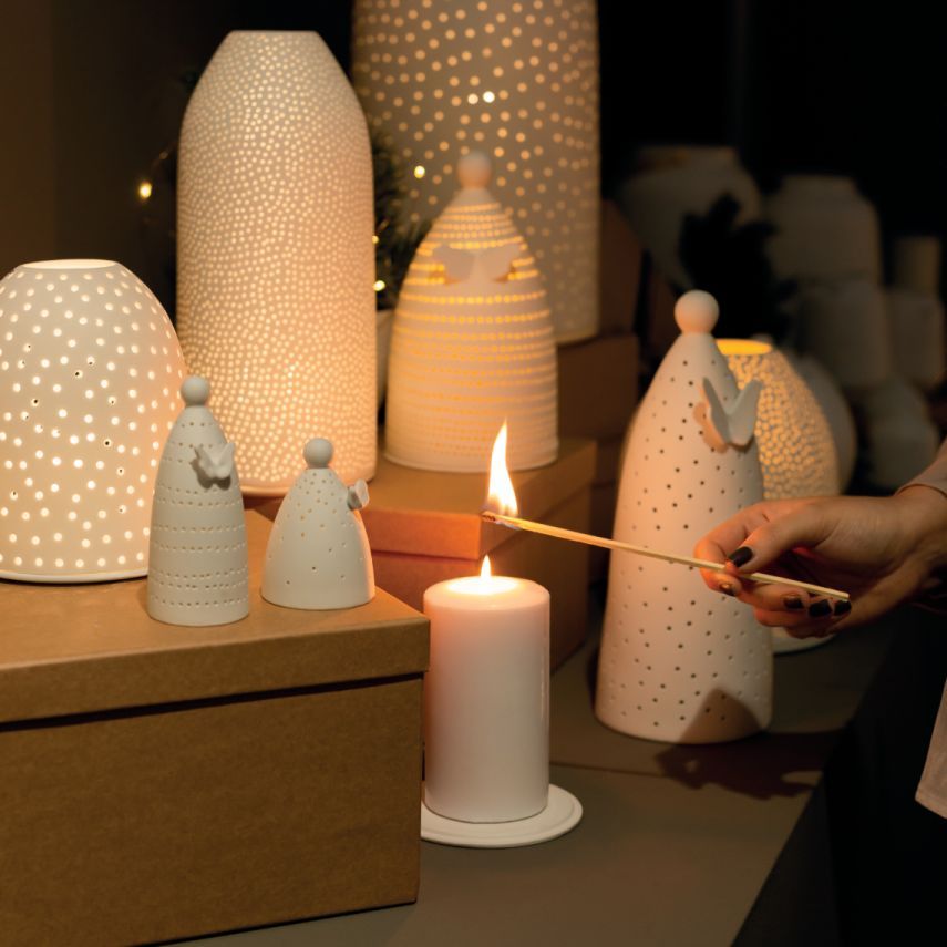 Mini LED-lampje in engeldesign met 2 wielen