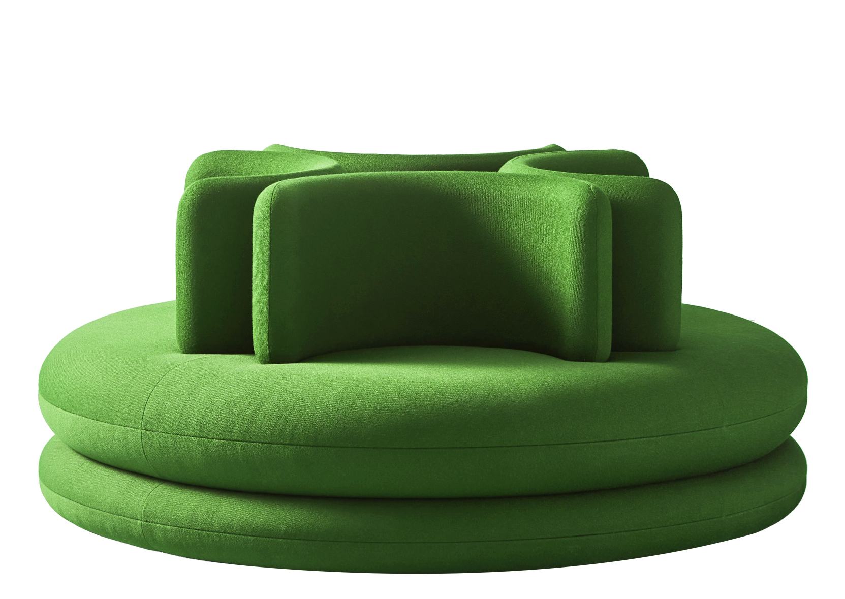 Grünes Easy Sofa von Verpan, modernes modulares Sitzmöbel mit runder Form und Rückenlehnen.