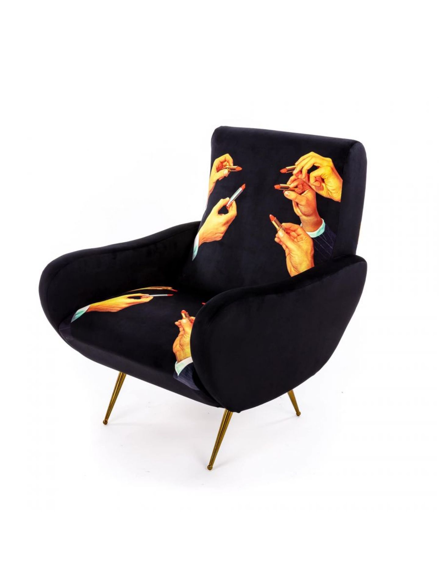 Toiletpaper-fauteuil Lipsticks zwart Seletti