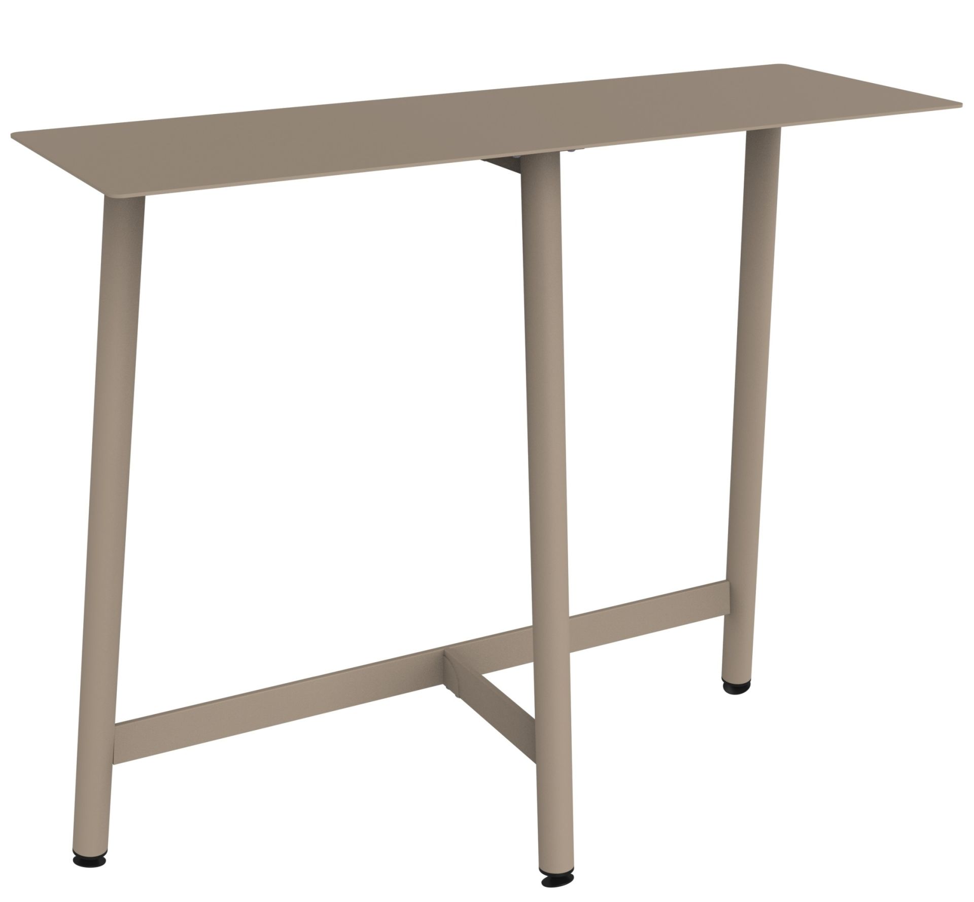 Bolder Theke von Fermob für den Außenbereich, aus Metall in Taupe, moderne Gartentheke.