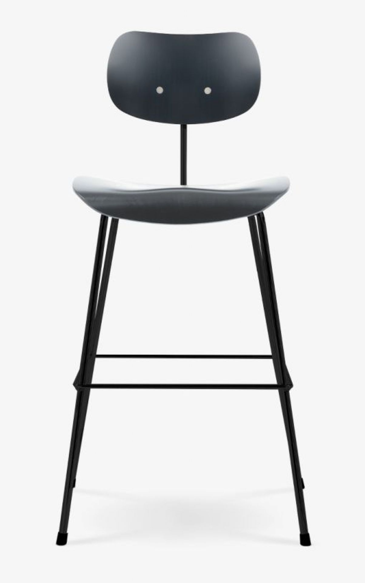 SB 68 Barhocker von Wilde+Spieth, Buche klar lackiert mit schwarzem Stahlgestell, modernes Design für Küche und Bar.