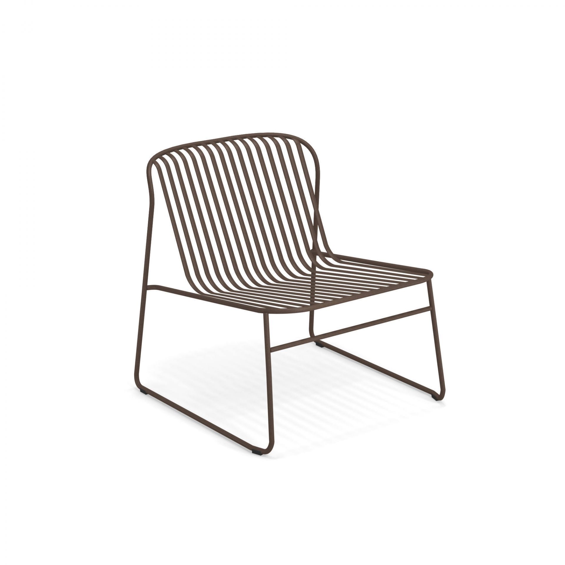 Riviera Lounge Chair von Emu, brauner Metall Sessel für Garten und Terrasse.