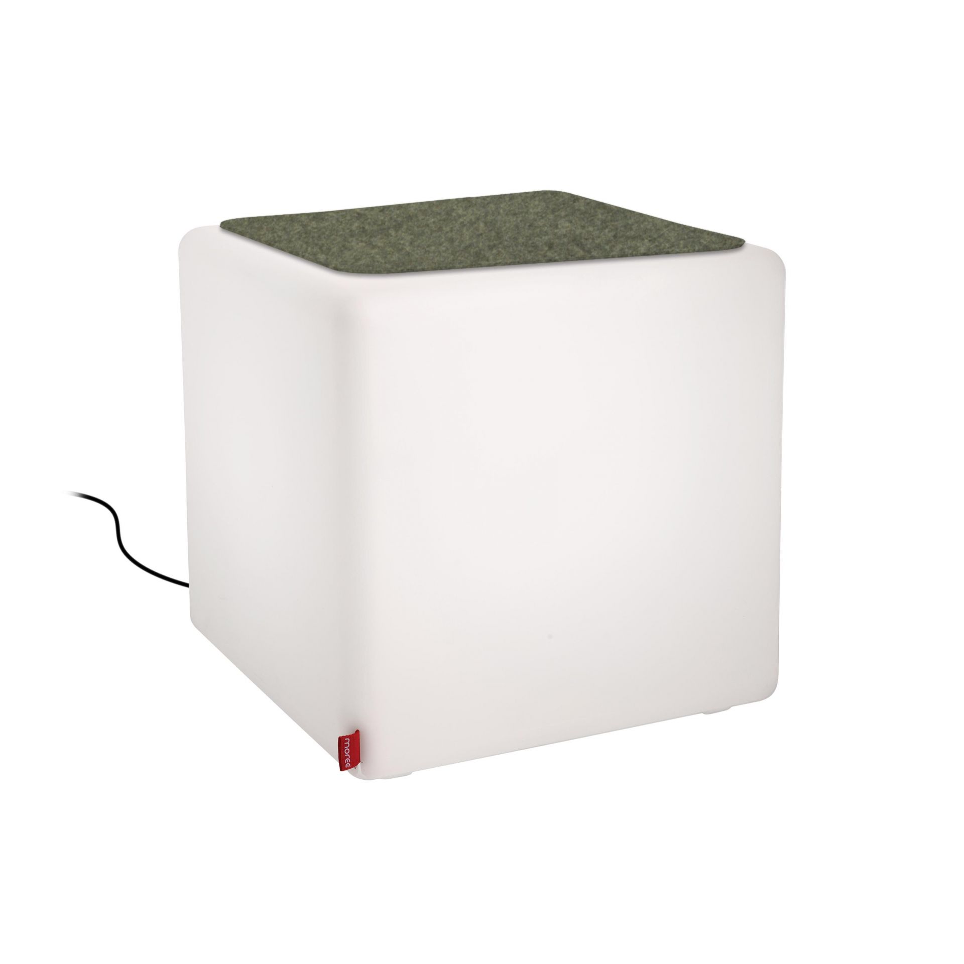 CUBE Outdoor Hocker mit Filzkissen, Beistelltisch und Sitzgelegenheit für Garten und Terrasse.