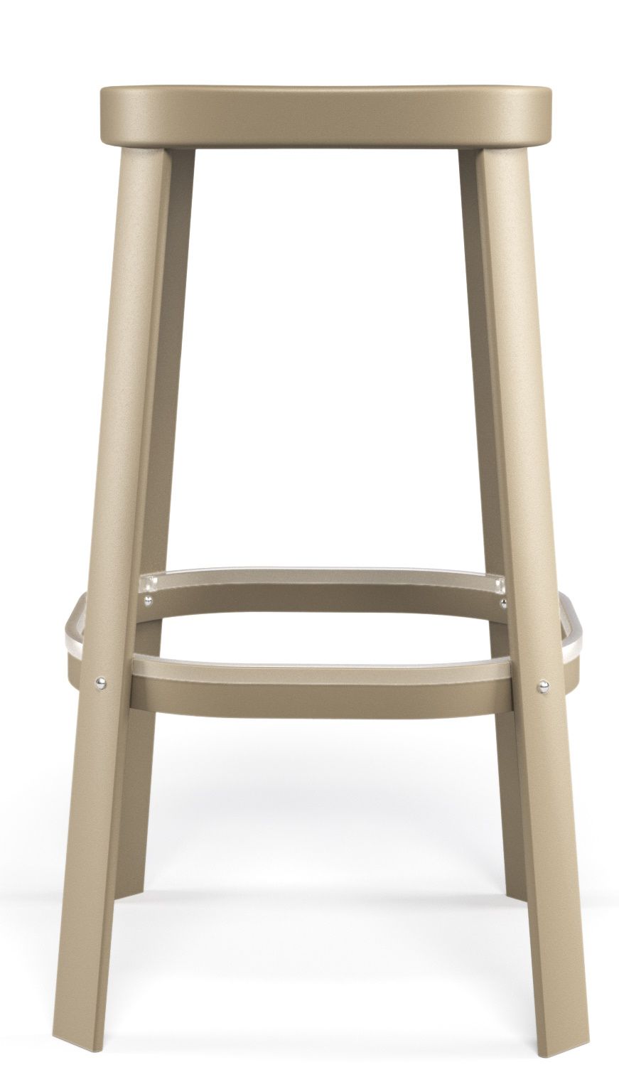 Nahaufnahme des Emu Thor Barhocker Outdoor in Sandbeige, ideal für Garten und Terrasse.