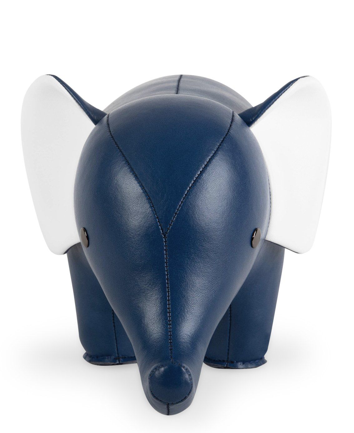 Buchstütze Classic Elefant von Zuny, mitternachtsblau und weiß, aus Kunstleder, dekorativ und funktional.