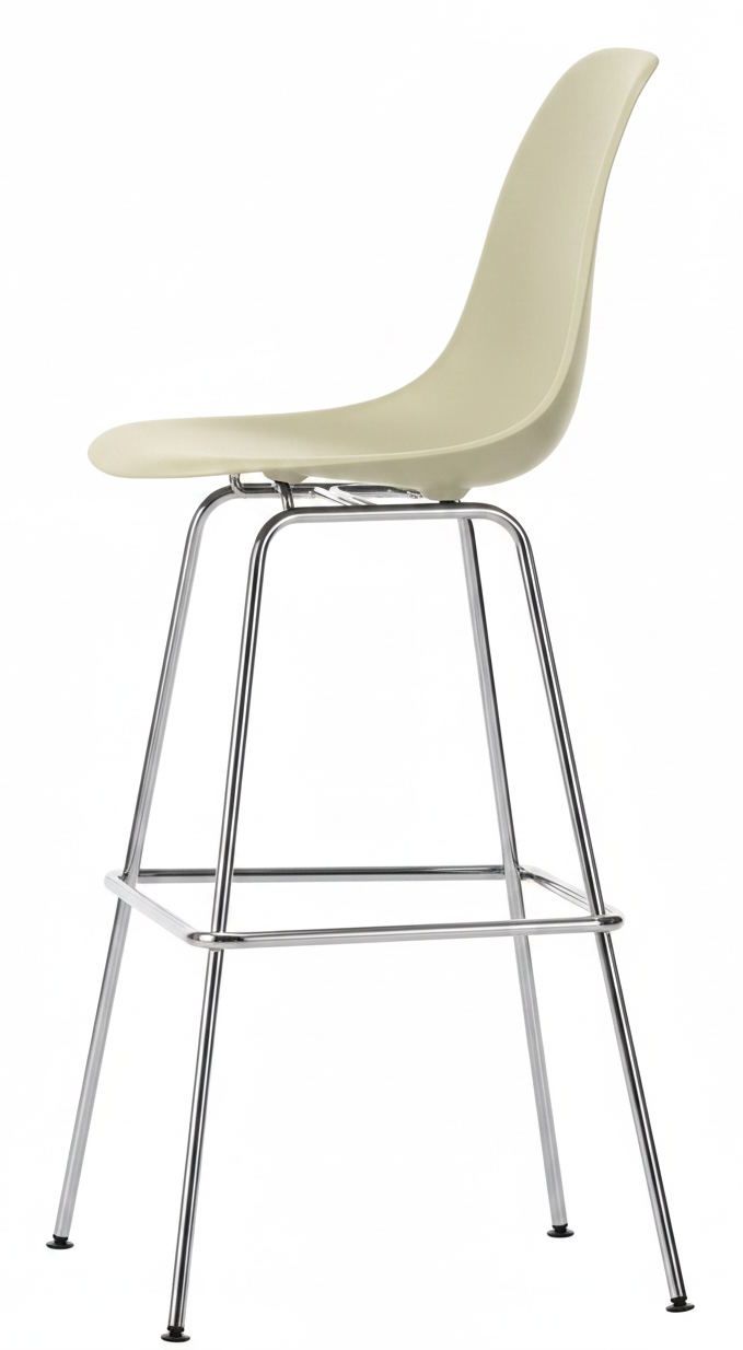 Eames plastic barkruk hoog Pebble/Glow Chrome Vitra, uniek exemplaar