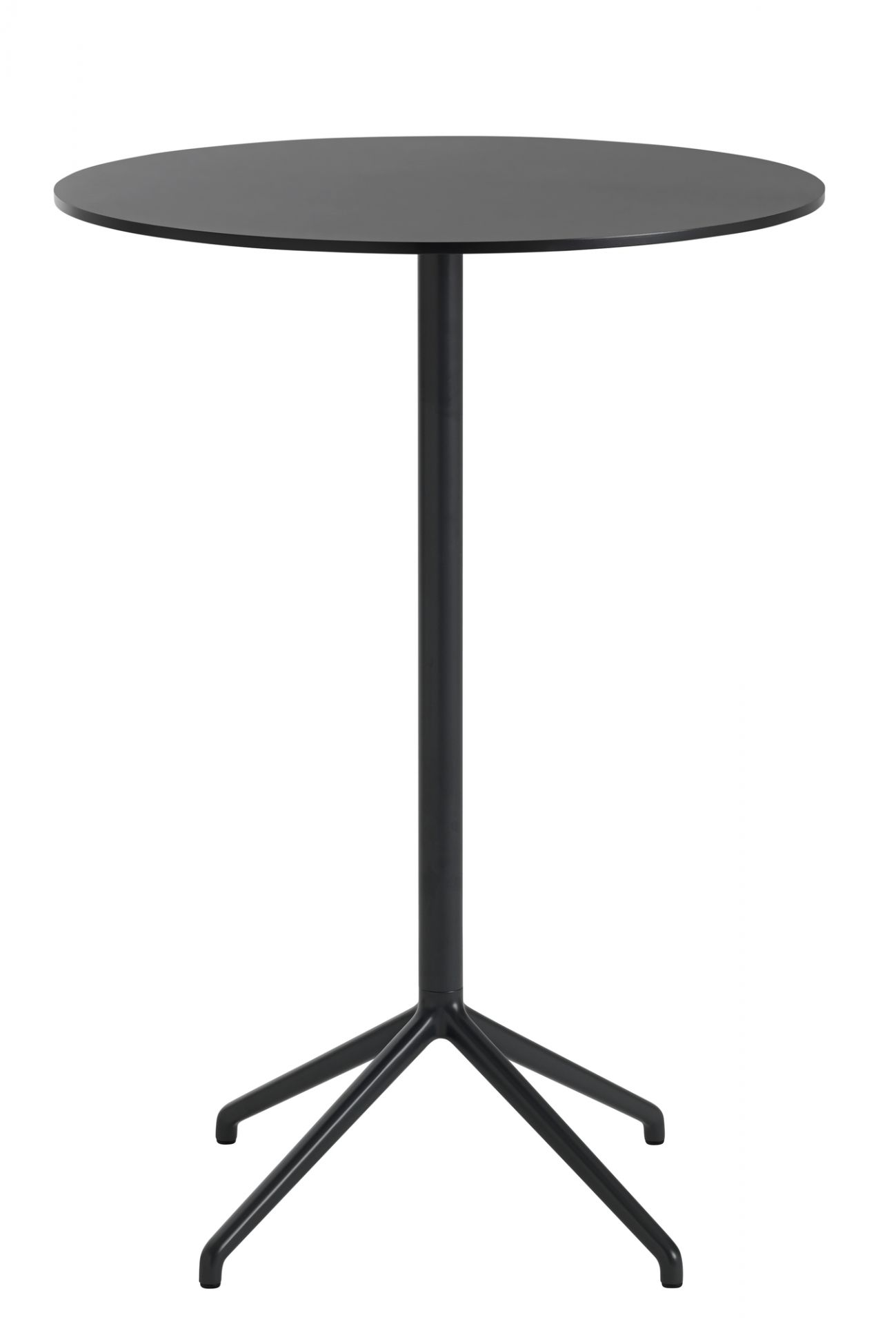 Schwarzer Still Cafe Table Beistelltisch von Muuto mit runder Tischplatte und filigranem Fußgestell.