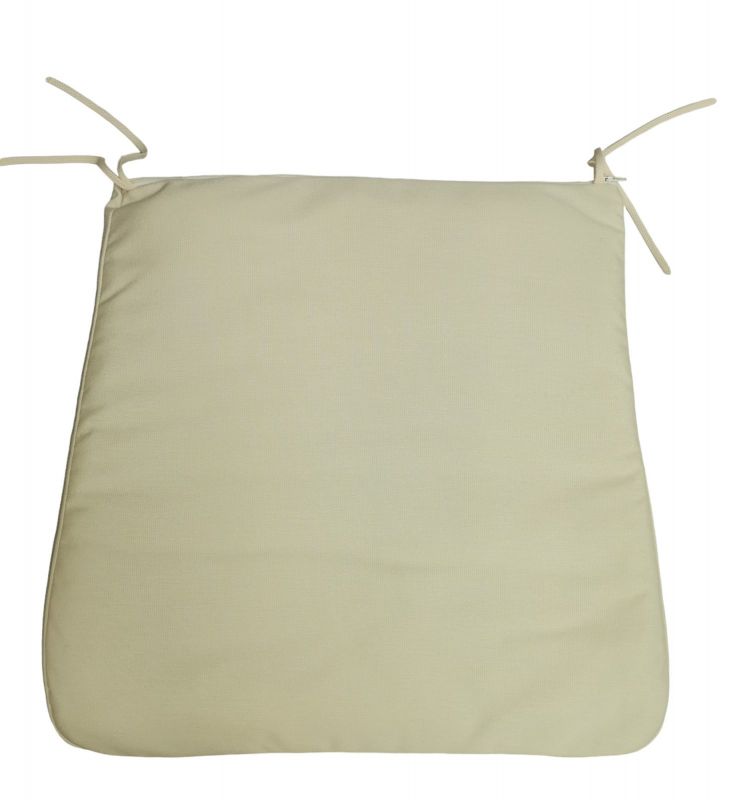 Ecrufarbenes C/3400 Kissen für Athena Armchair, geeignet für Outdoor-Stühle, mit praktischen Bindebändern.