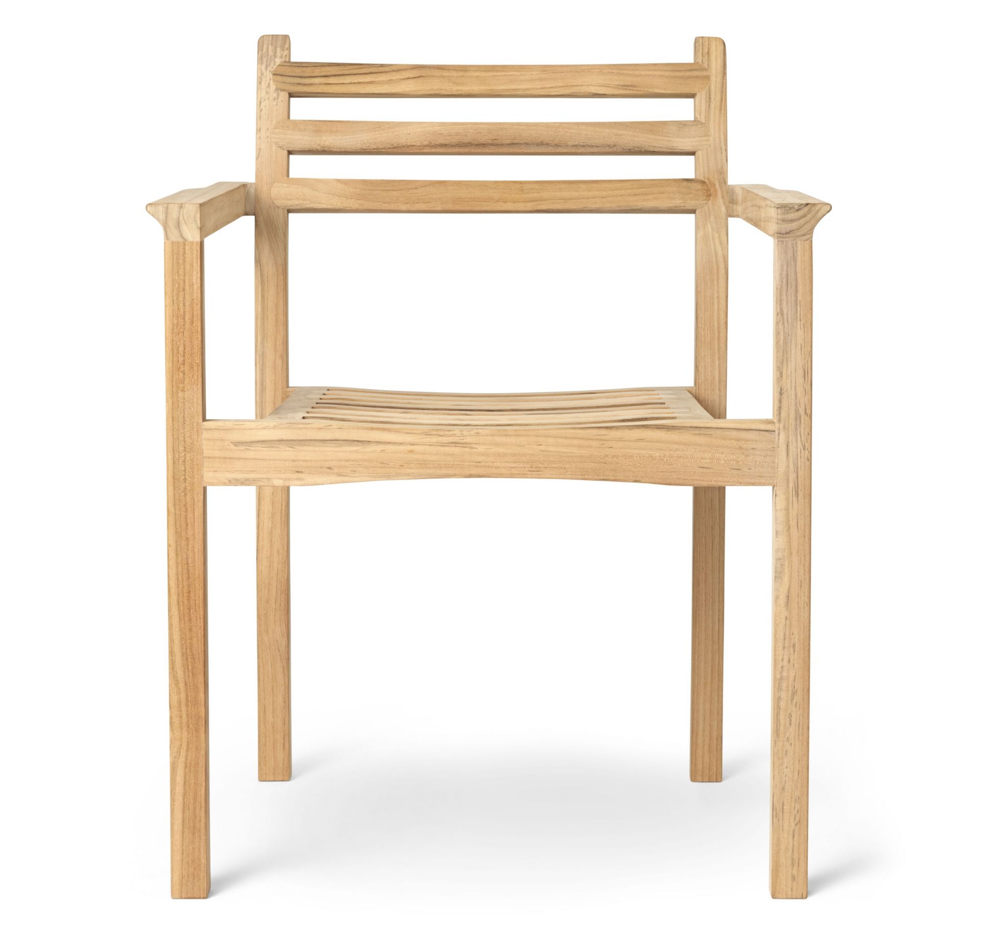 AH502 Teak Armlehnstuhl von Carl Hansen & Søn für den Außenbereich, Frontansicht.