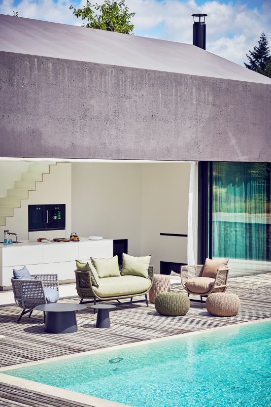 Suka Lounge-fauteuil voor buiten van Jan Kurtz, kleur Olive