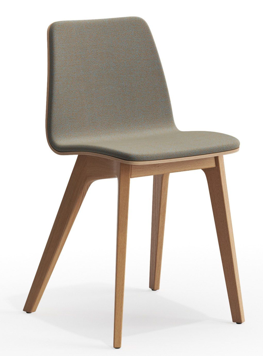 Morph Holzstuhl mit Sitzpolster von Zeitraum, gepolstert, helles Holzgestell, moderner Esszimmerstuhl für stilvolles Wohnen.