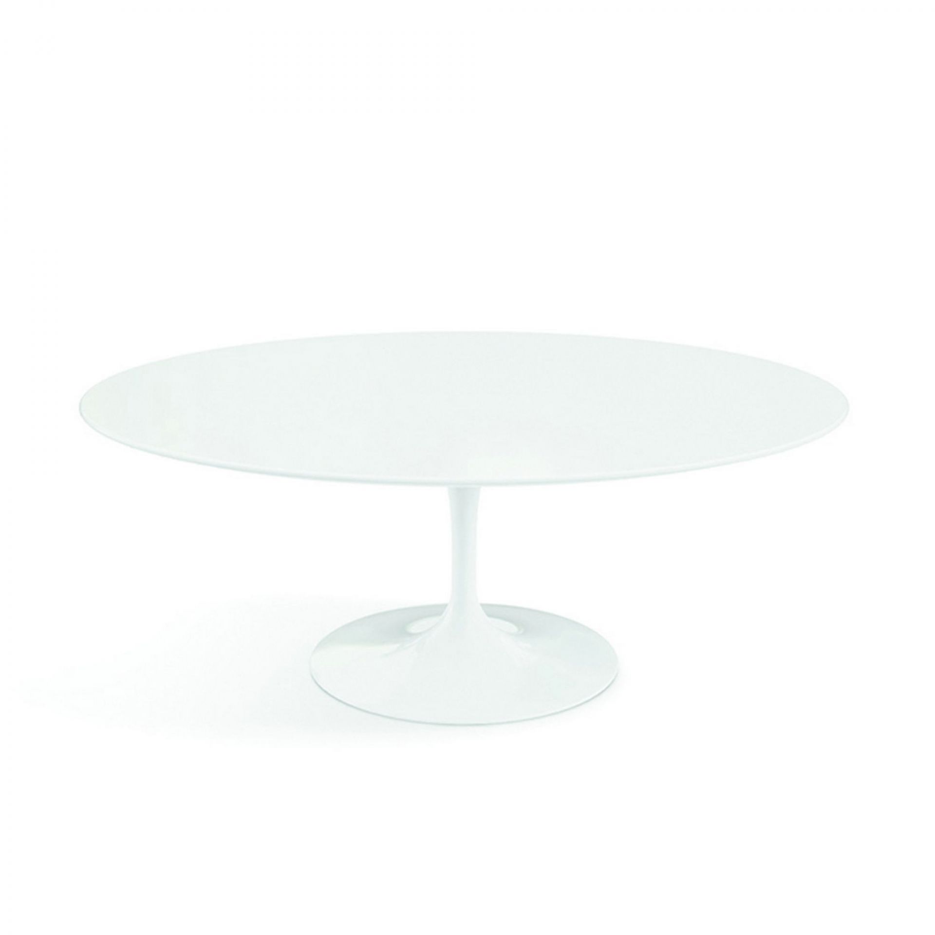 Weißer, runder Saarinen Esstisch von Knoll International mit zentralem Fuß. Designklassiker für Esszimmer.