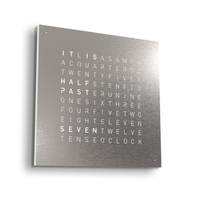 Earth 90 Steel Series Wandklok / Tijdsobject Engels QLOCKTWO