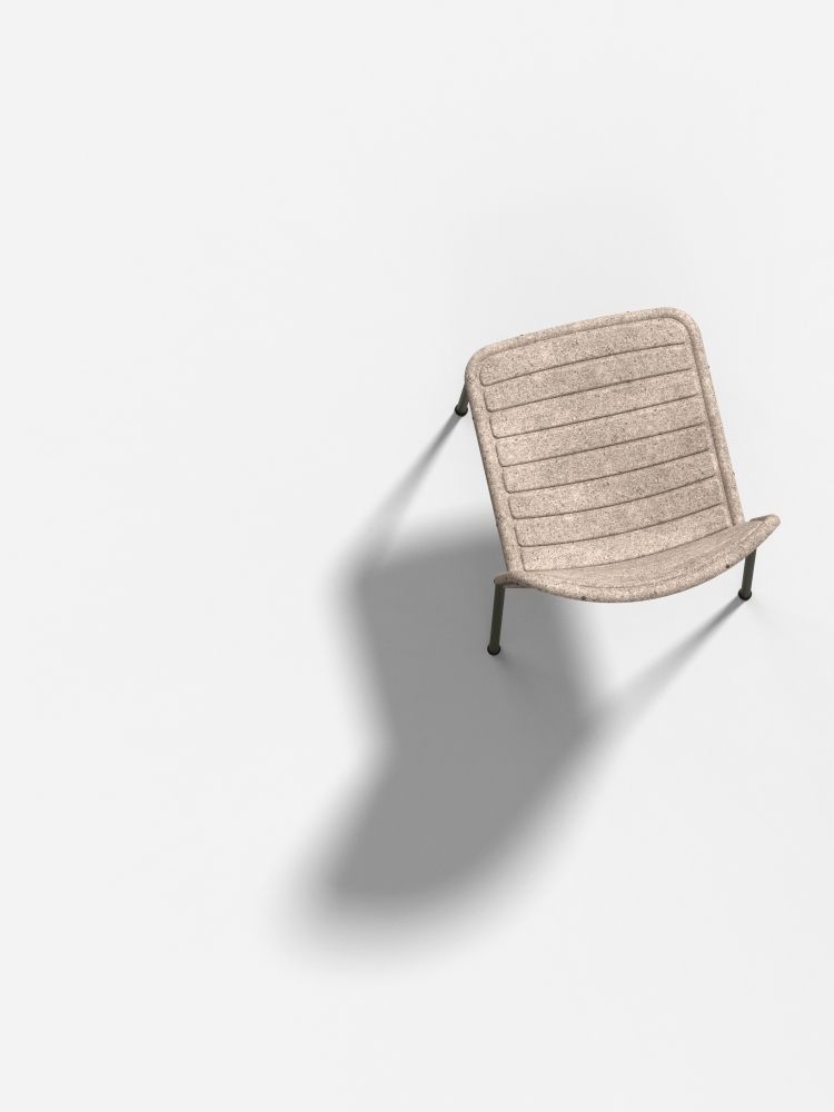Flax Stacker Chair: Moderner Loungesessel aus Leinen in Beige, minimalistisches Design für Wohnzimmer und Büro.