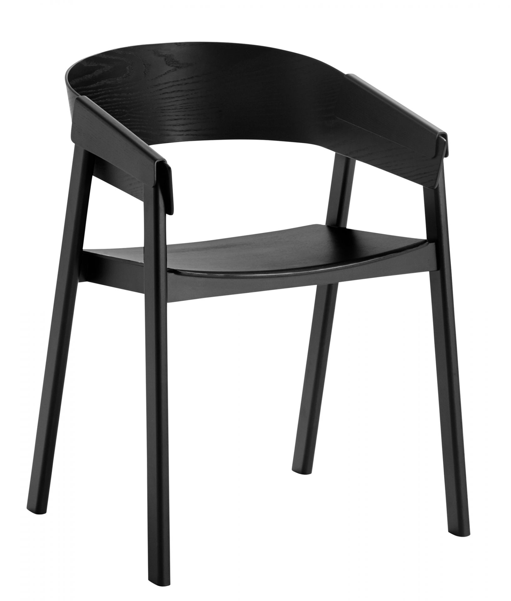 Schwarzer Cover Chair Stuhl von Muuto aus Holz, minimalistisches Design für Esszimmer und Wohnbereich.