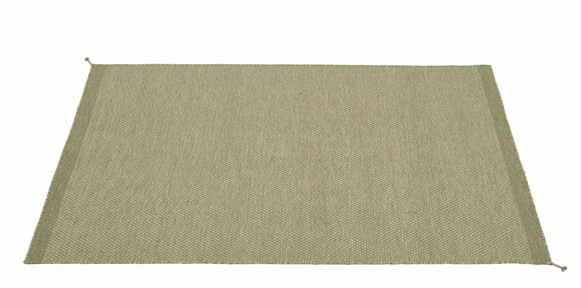 Muuto Ply Rug aus recyceltem Polyester, einfarbig hellgrüner Teppich für Innen- und Außenbereiche.