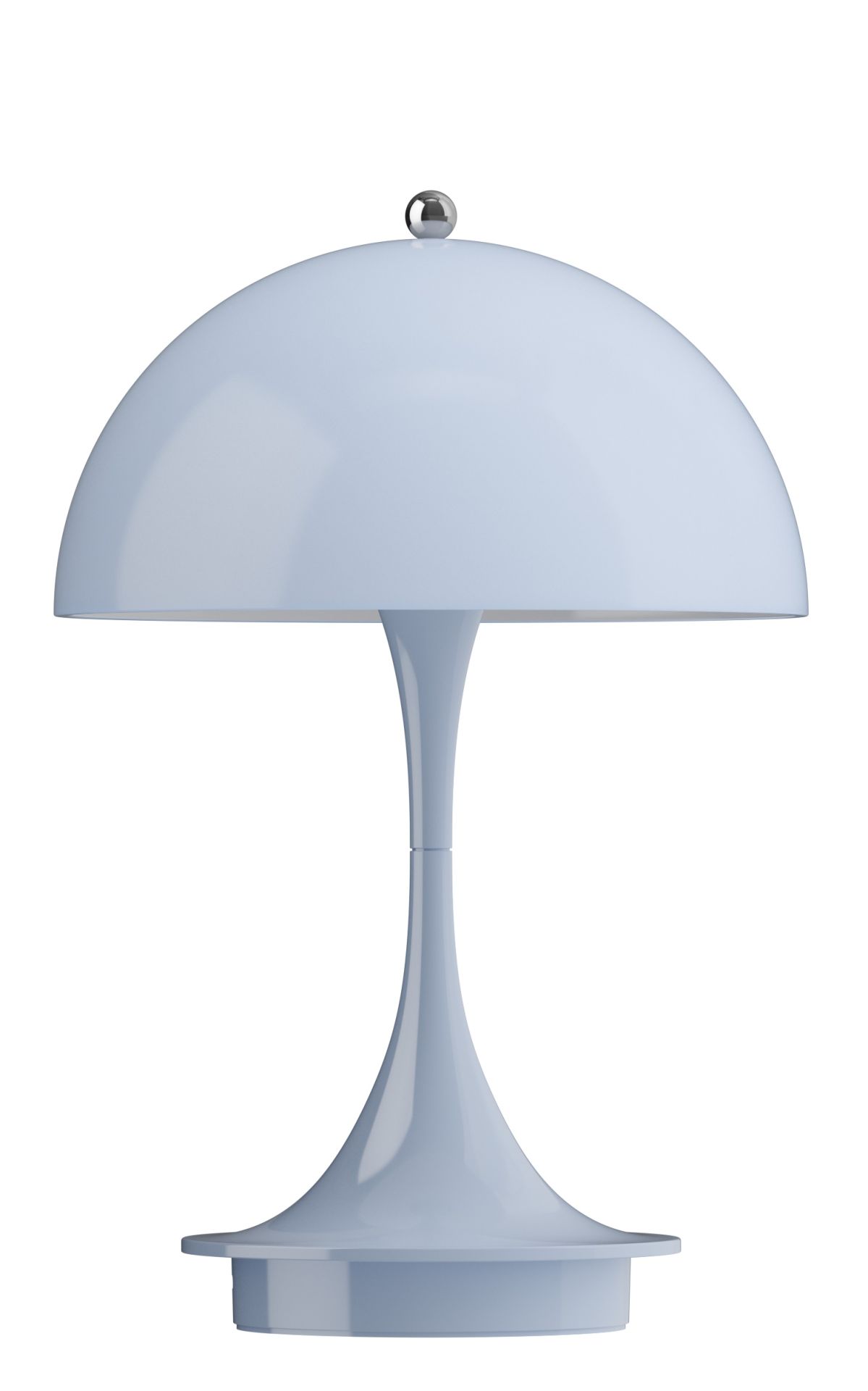 Panthella Portable Tischleuchte in Opal Blau von Louis Poulsen für Innen und Außen.