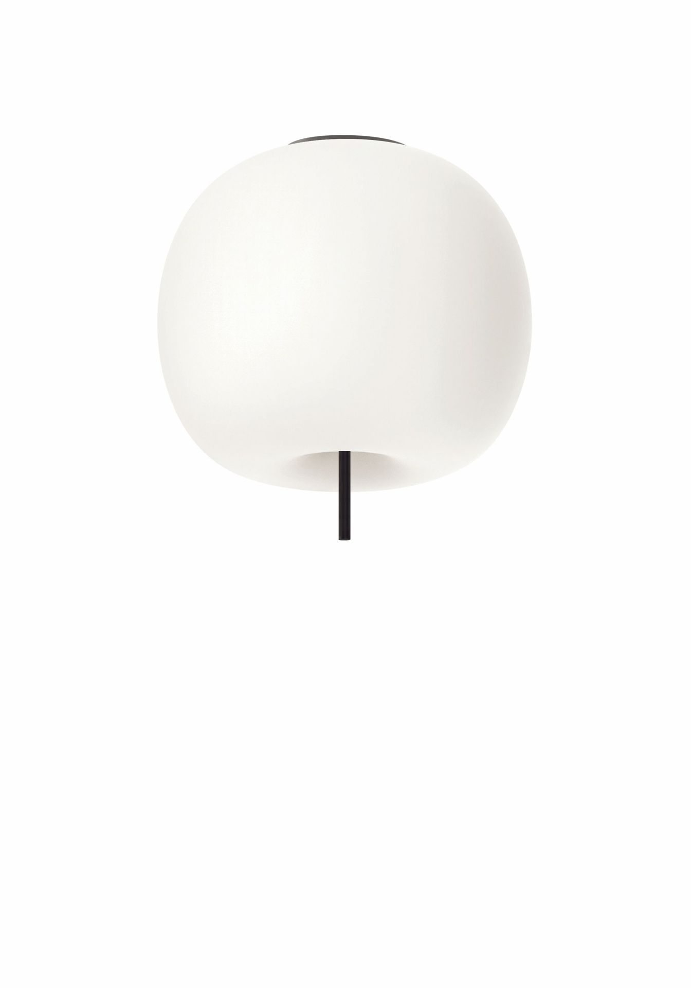Weiße Kushi Deckenleuchte mit schwarzem Detail. Moderne Lampe für Wohnzimmer und Schlafzimmer.