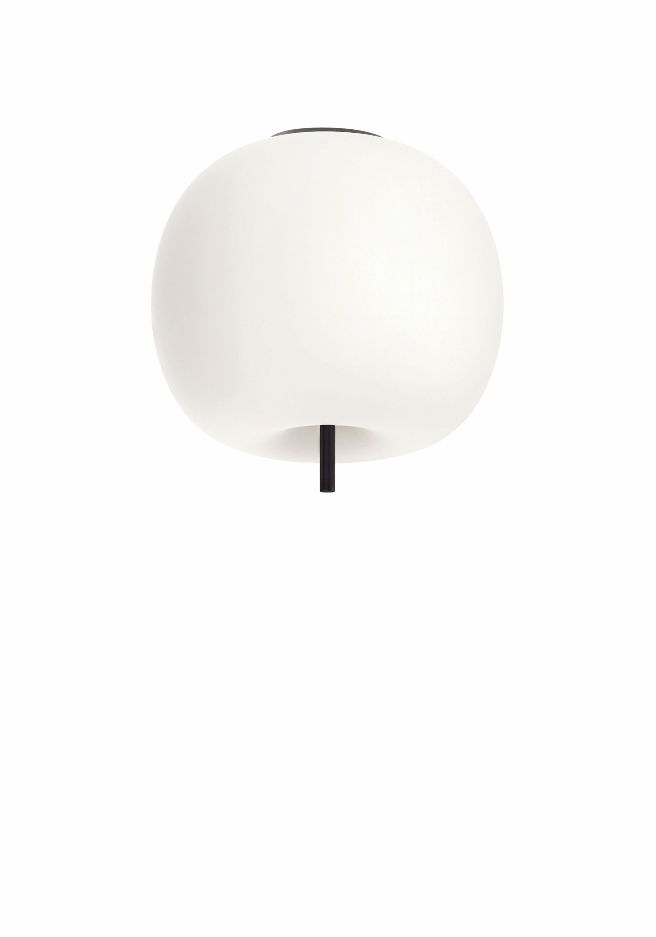 Weiße Kushi Deckenleuchte mit schwarzem Detail. Moderne Lampe für Wohnzimmer und Schlafzimmer.