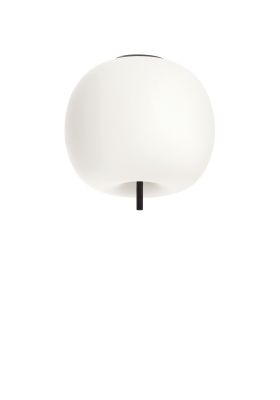 Weiße Kushi Deckenleuchte mit schwarzem Detail. Moderne Lampe für Wohnzimmer und Schlafzimmer.