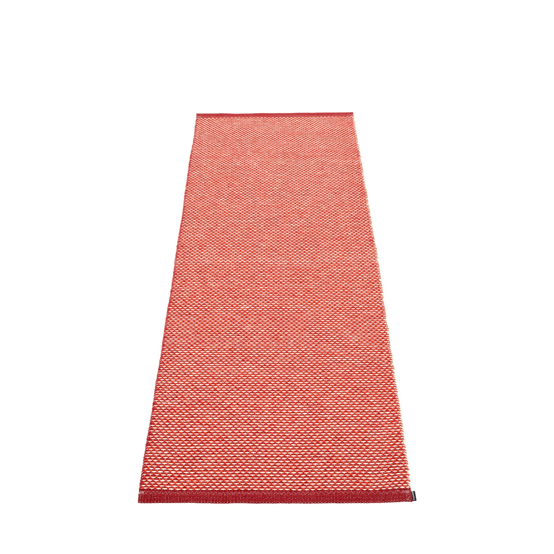 Roter Pappelina Kunststoffteppich "Effi" (70x200 cm) mit feinem Webmuster, ideal für Küche und Bad.