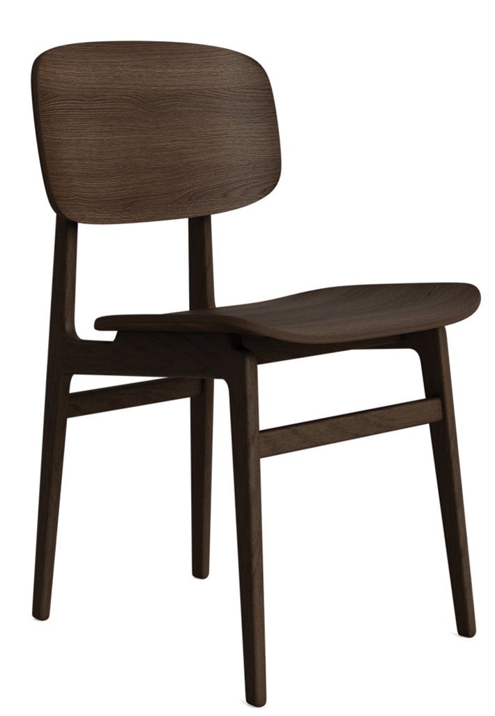 NY11 Stuhl von NORR11, Esszimmerstuhl aus dunklem Holz, skandinavisches Design für Esszimmer und Küche.