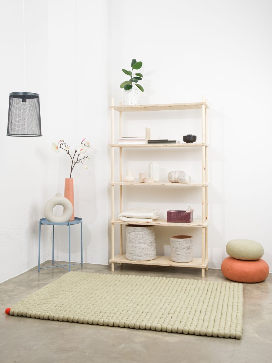 Big One rechthoekig viltkleed 180 x 260 cm myfelt groenbeige