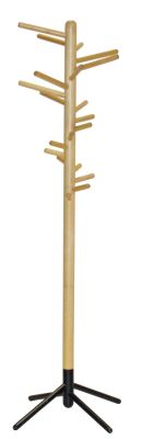 Clothes tree 160 Garderobe von Artek aus hellem Holz mit schwarzen Füßen. Stehgarderobe für Jacken.