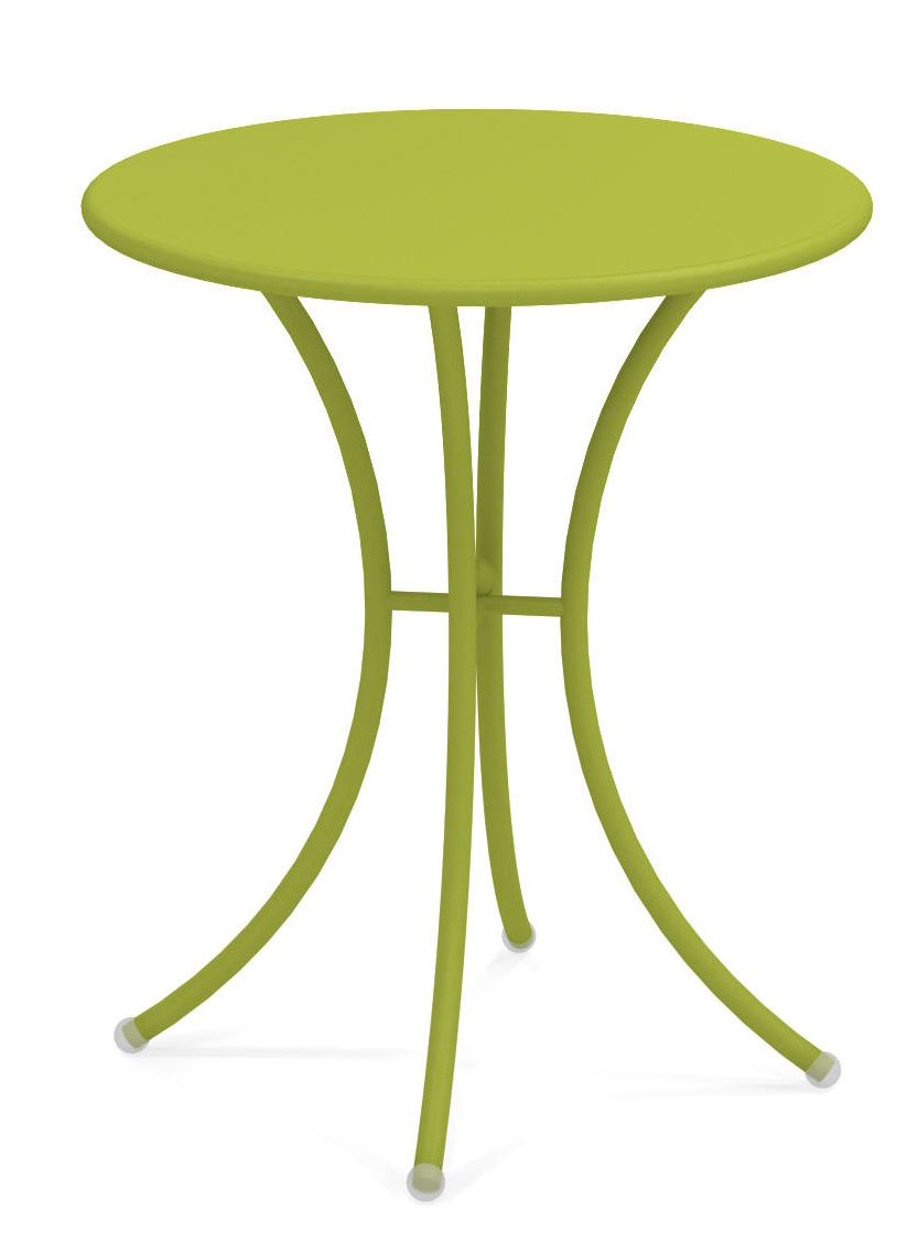 Pigalle Tisch rund Outdoor Emu, grüner Metall Gartentisch für Balkon und Terrasse.