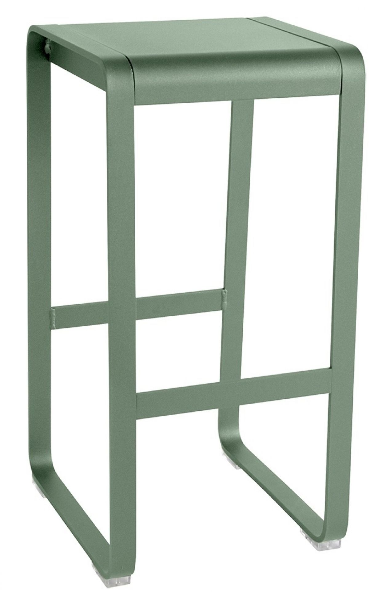 Grüner Bellevie Barhocker von Fermob für den Außenbereich, modernes Design, robust und wetterfest.
