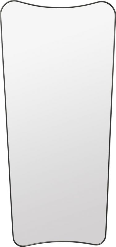Großer F.A. 33 Wandspiegel von Gubi mit schwarzem Rahmen, modernes Design für Flur und Bad.