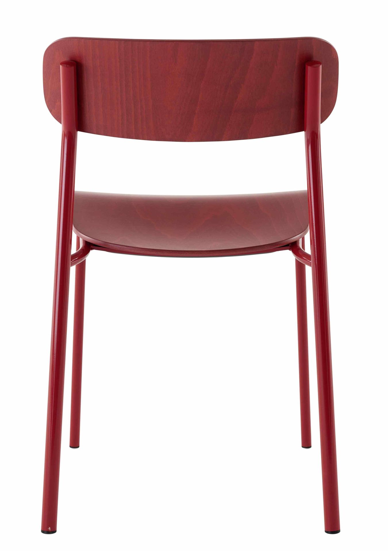 Rückansicht des S 243 Stahlrohrstuhls von Thonet in Olivgrün, ein stilvolles Einzelstück für Esszimmer und Wohnbereich.