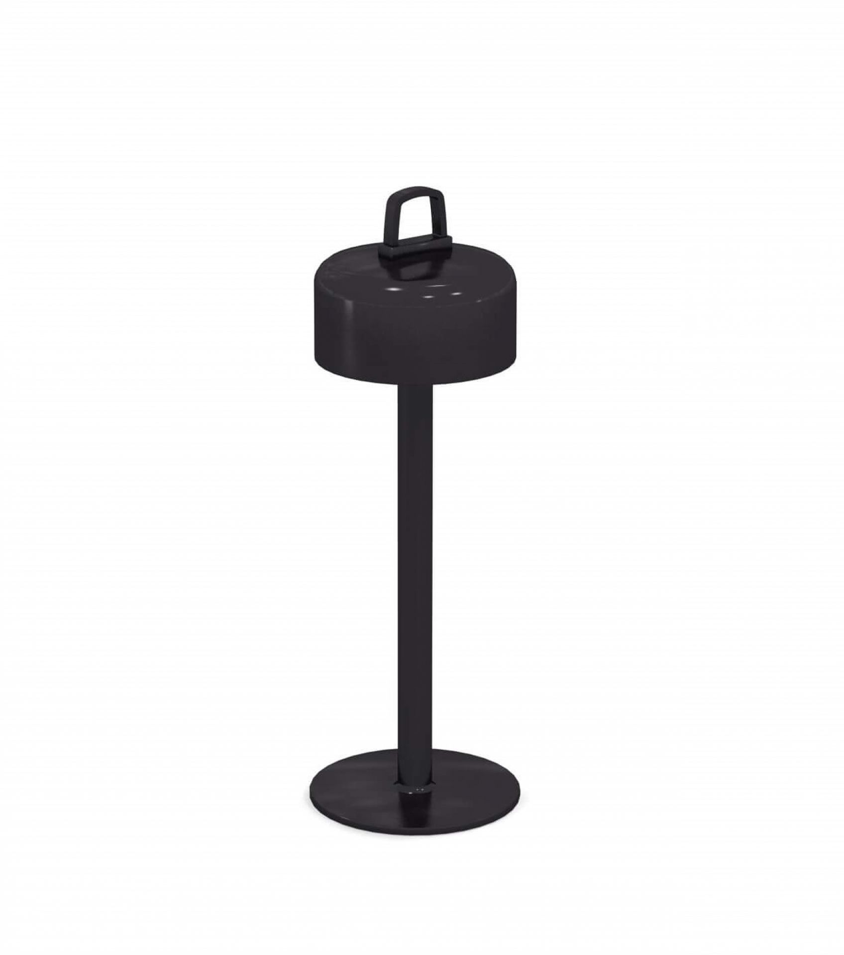 Schwarze Luciole Outdoor Leuchte von Emu, eine moderne Gartenleuchte für stimmungsvolle Beleuchtung.