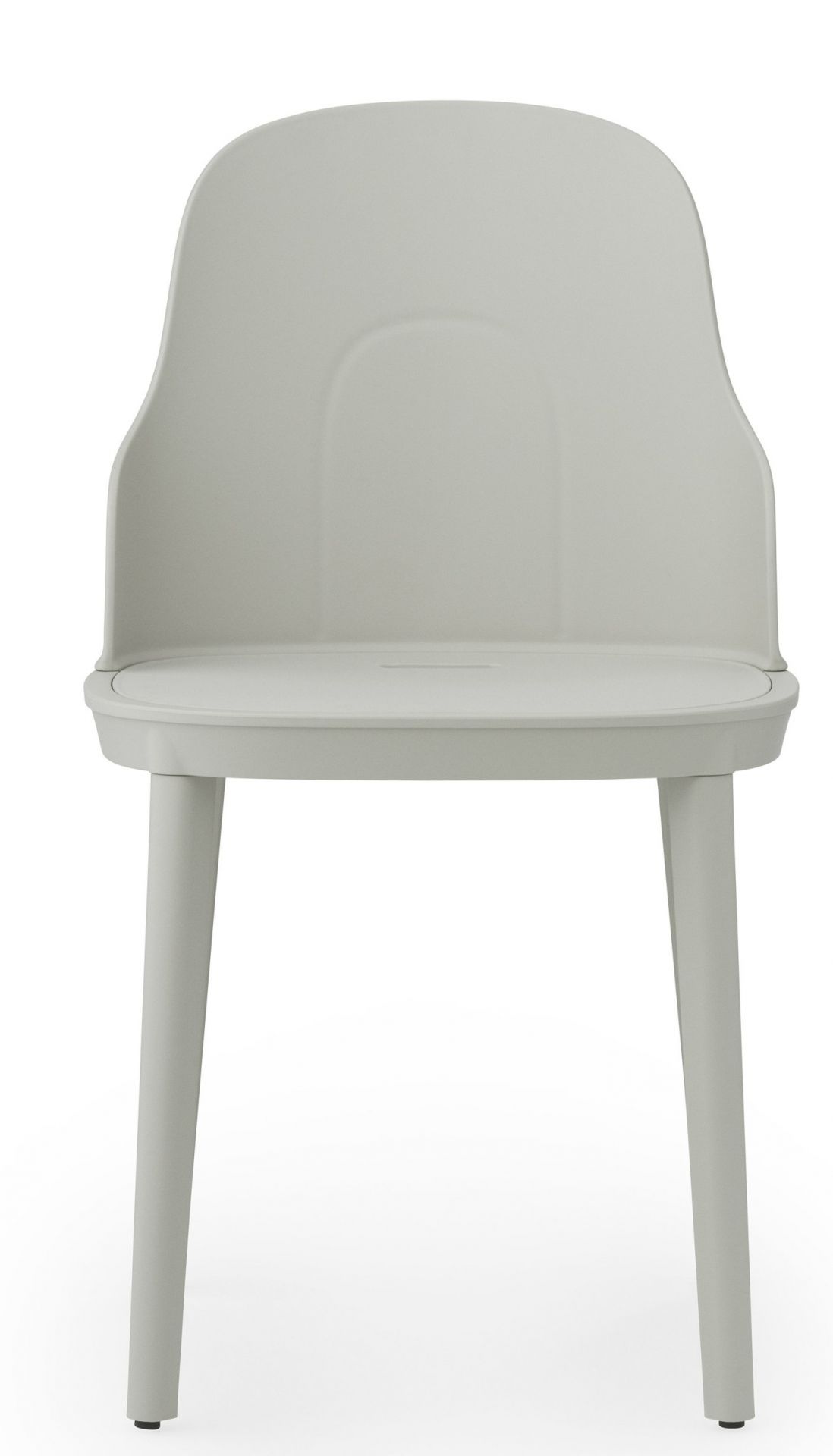 Allez Chair von Normann Copenhagen, grauer Kunststoffstuhl mit Armlehne, minimalistisches Design für Esszimmer und Büro.