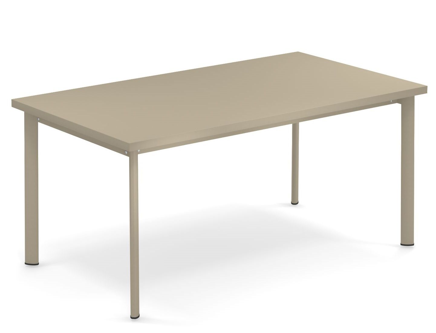 Star Tisch Outdoor von Emu, rechteckiger Gartentisch in Taupe mit minimalistischem Design für den Außenbereich.