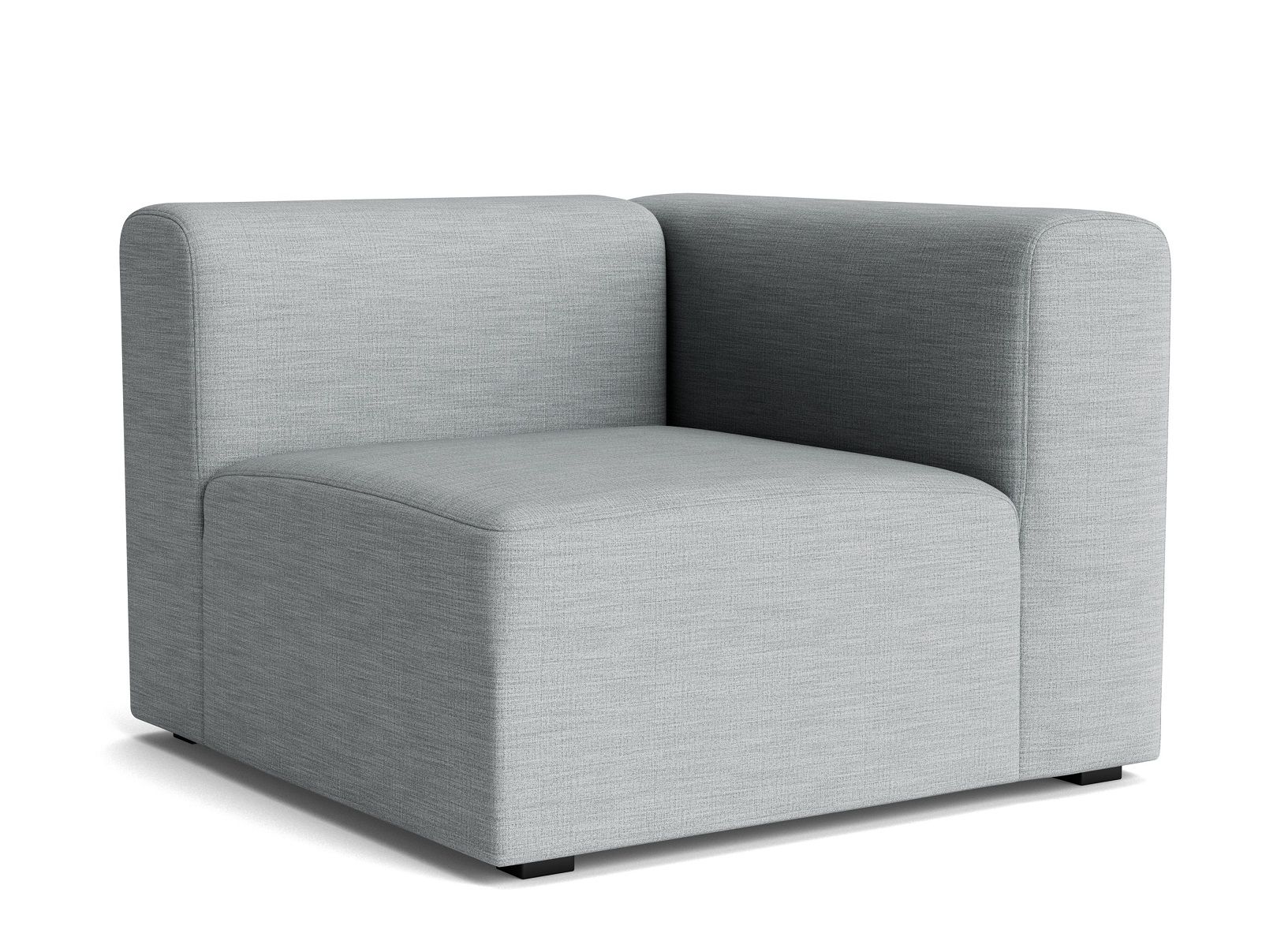 Graues Mags Sofa Eckmodul rechts von Hay, modernes modulares Sofa für Wohnzimmer.