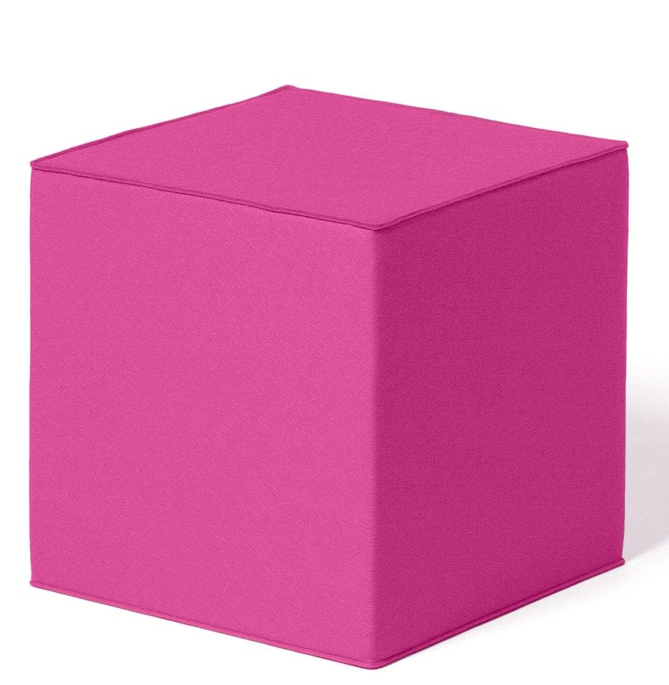 Pinker Quart Sitzwürfel von HEY-SIGN by BWF Group, moderner Hocker und Sitzmöbel aus Filz.