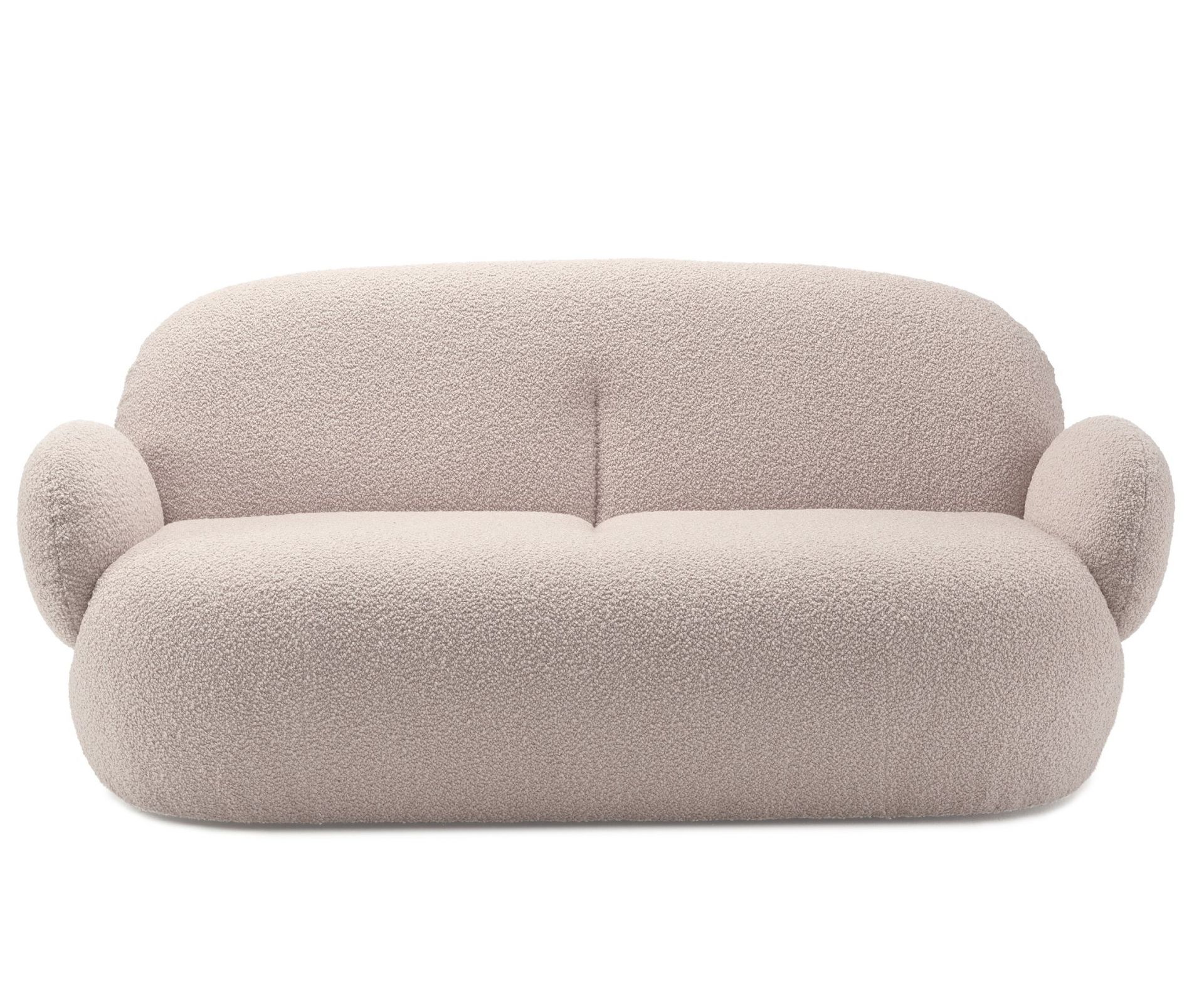 Nana Couch von Freifrau Manufaktur, modernes Sofa mit Bouclé-Bezug in Beige, bequemes Design für Wohnzimmer.