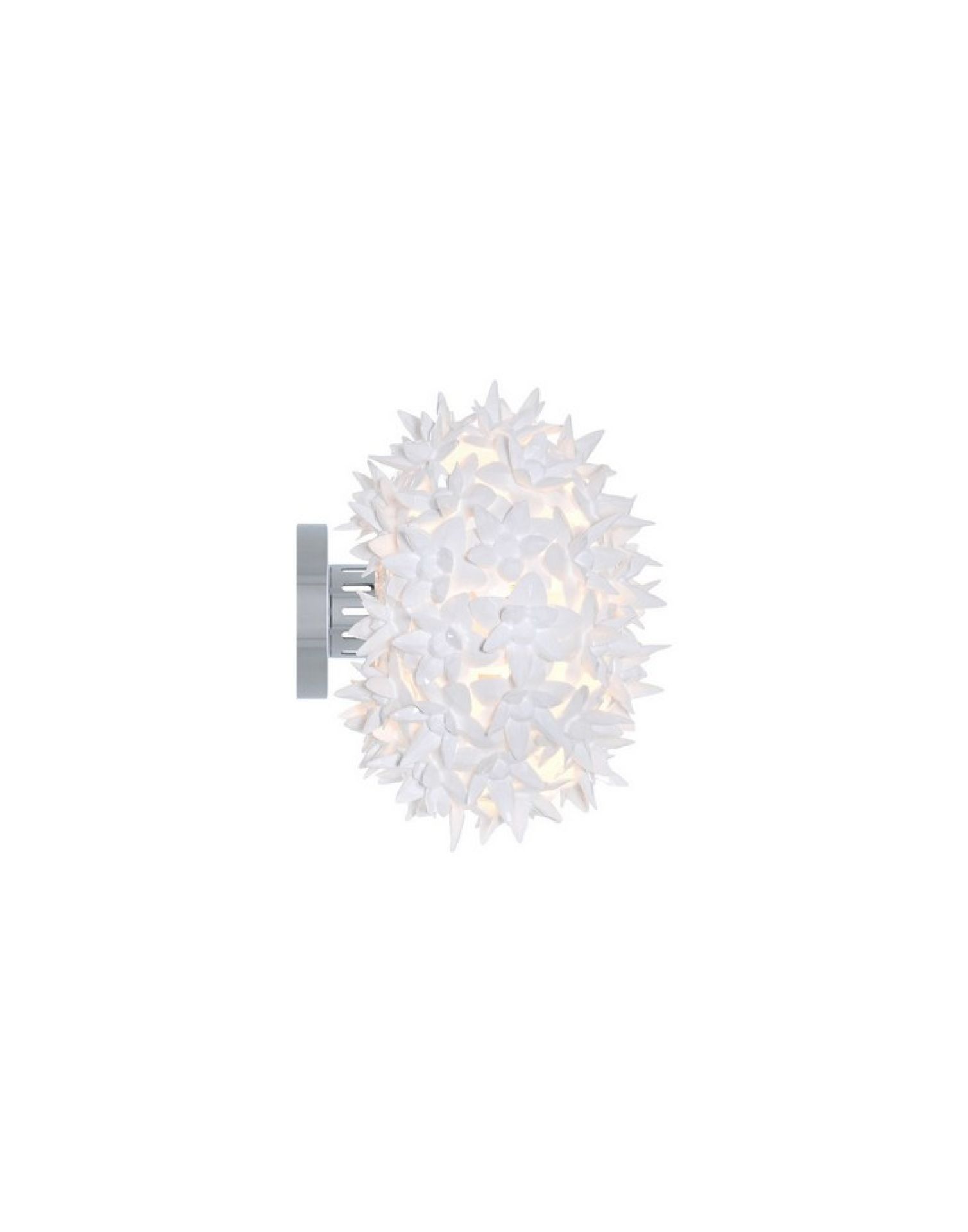 Weiße Bloom Wandleuchte von Kartell, blütenförmige Designlampe für Wand und Decke.