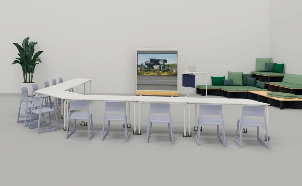 Vitra-vergadertafel tijdens de scoutingtop