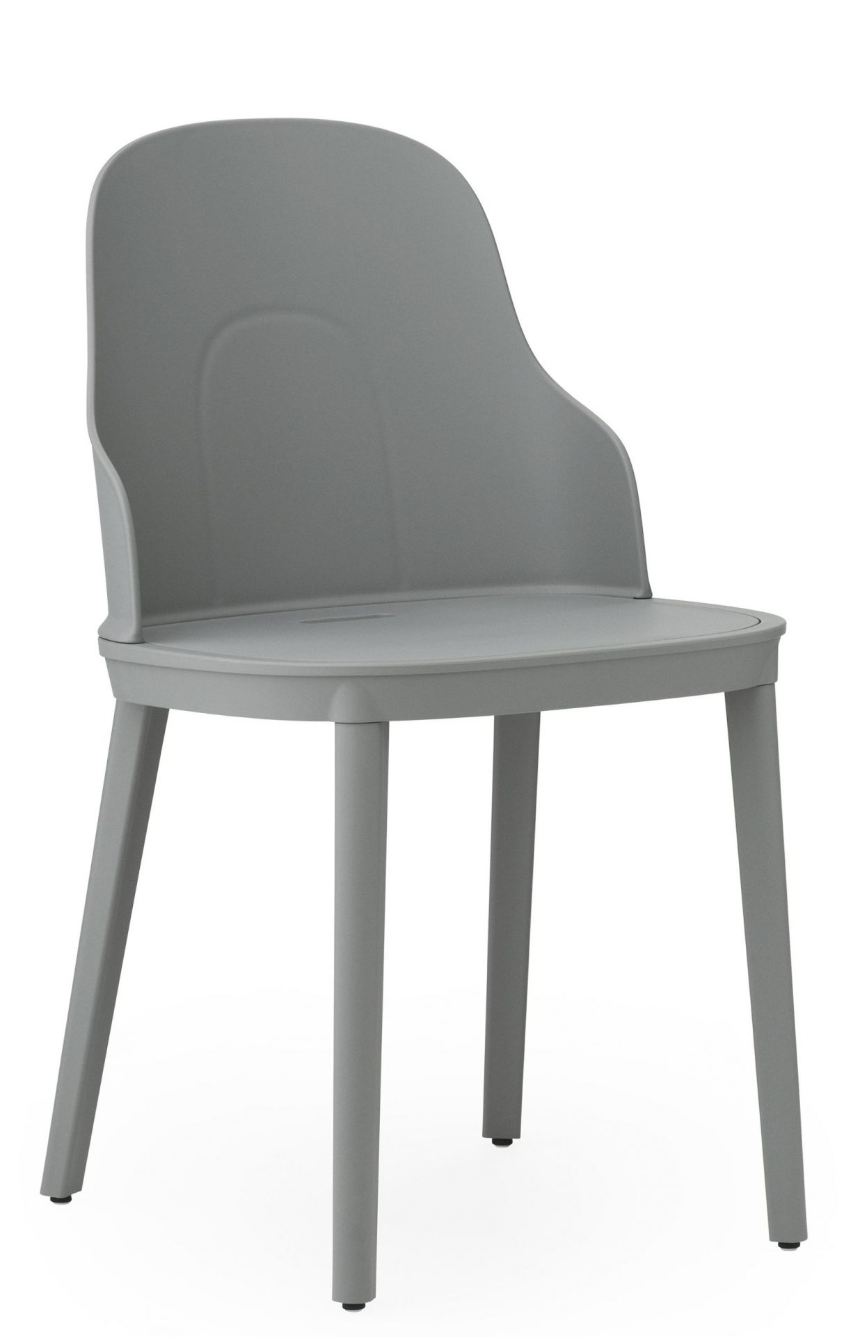 Grauer Allez Chair Stuhl von Normann Copenhagen, moderner Kunststoffstuhl für Esszimmer und Wohnbereich.