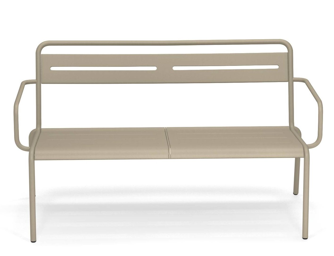 Beige Star Sofa Outdoor von Emu, eine moderne und minimalistische Gartenbank aus Metall.