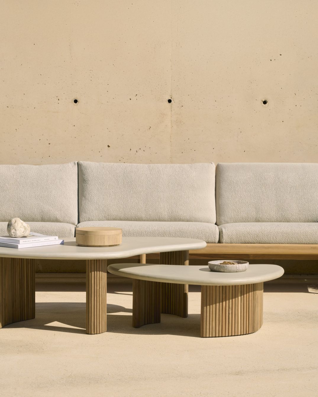 Boomerang Outdoor salontafel beton/teak Ethnicraft