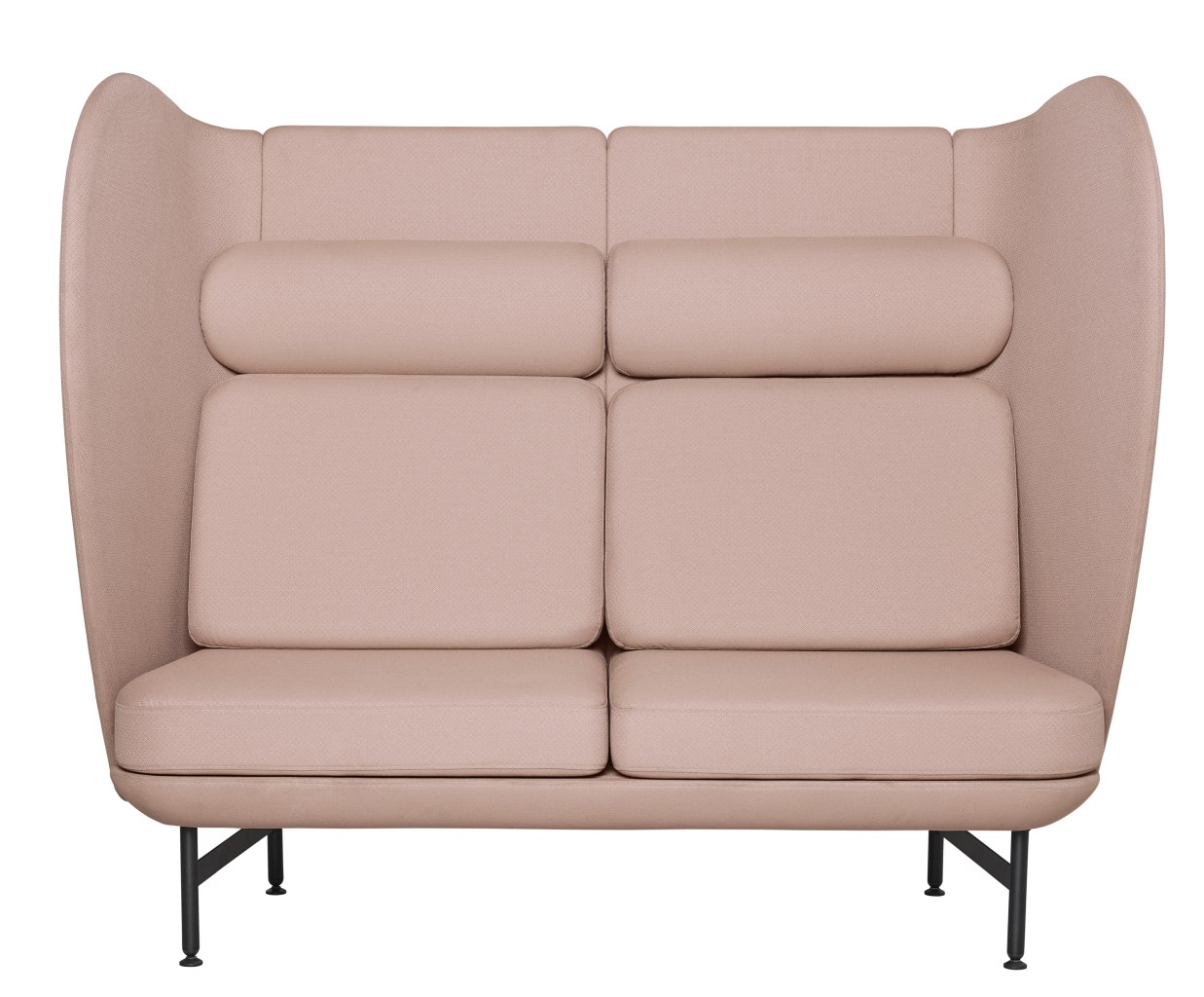 Fritz Hansen Plenum Sofa JH1002, 2-Sitzer in Rosa, modernes Design mit hohem Rücken.
