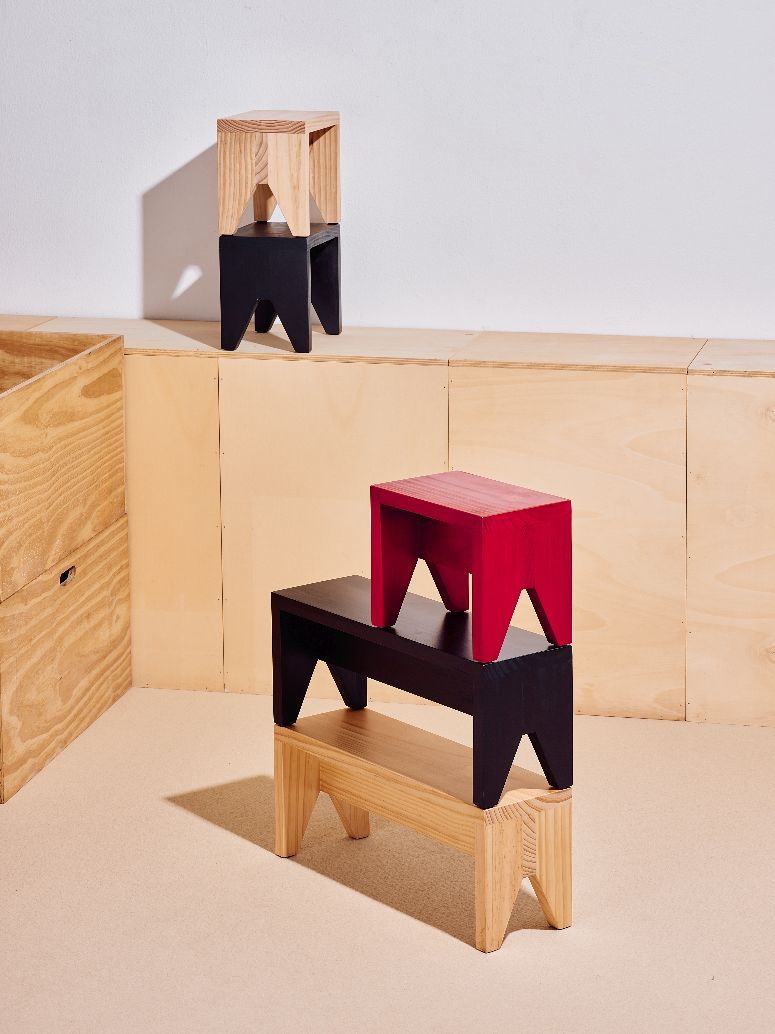 Manolito Stool Long kruk, naturel Hay