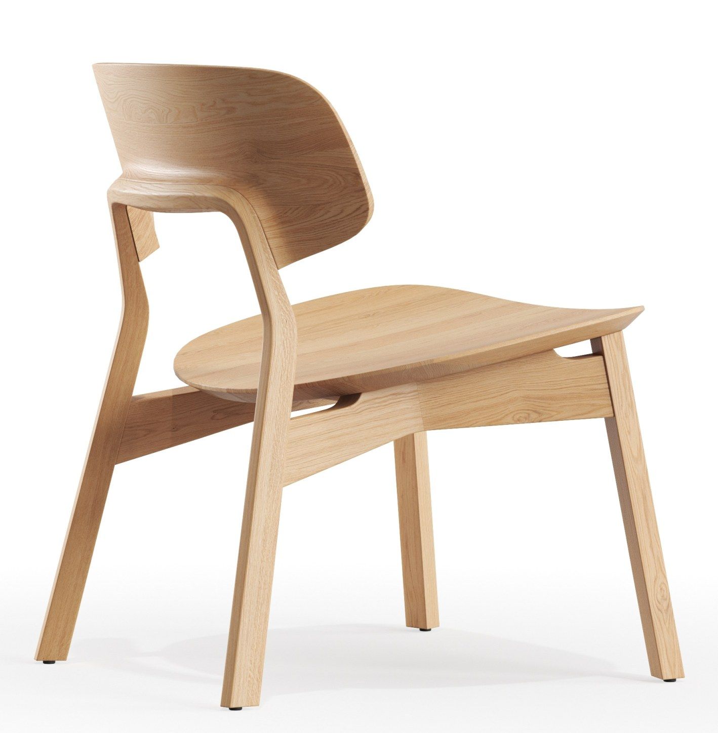 Nonoto Lounge Chair Cocktailsessel Zeitraum aus hellem Holz, modernes Design für Wohnzimmer und Lounge-Bereiche.
