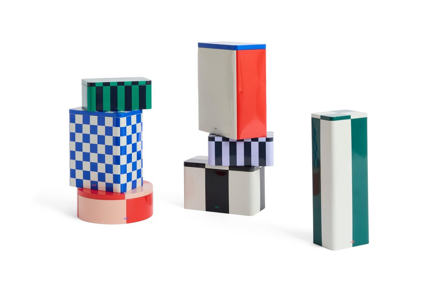 Tin Container Small Green and off-white Opbergdoos Hay