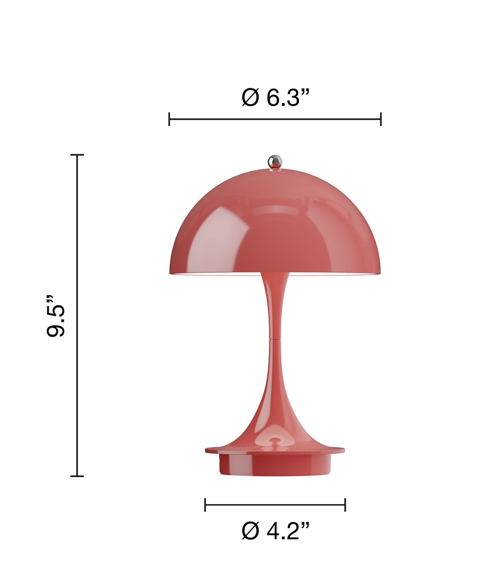 Panthella Koralle Tischleuchte: Moderne Akku LED-Leuchte für Innen und Außen, Design Louis Poulsen.